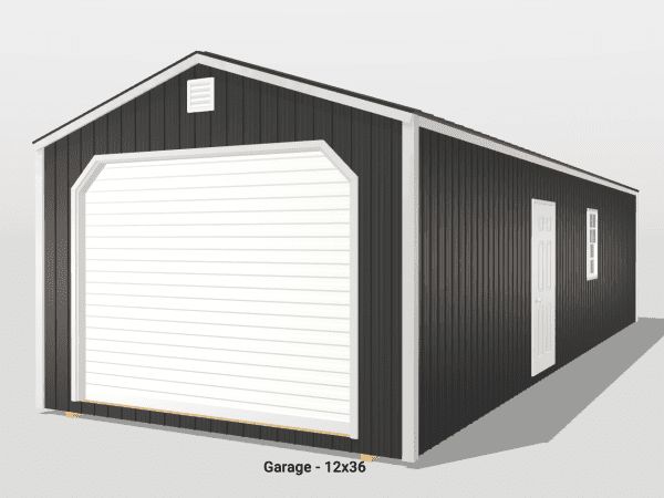 16x36 Metal Lofted Garage - Amish Garages, Lofted Garages