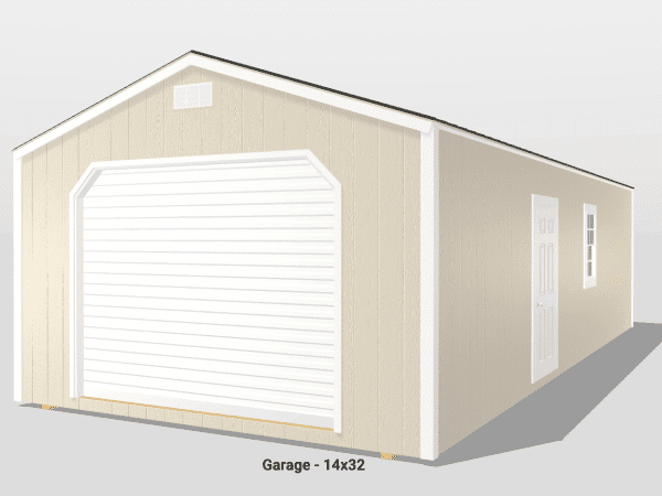 ☆American Garage 16x36 Metal Lofted Garage - Amish Garages, Lofted Garages